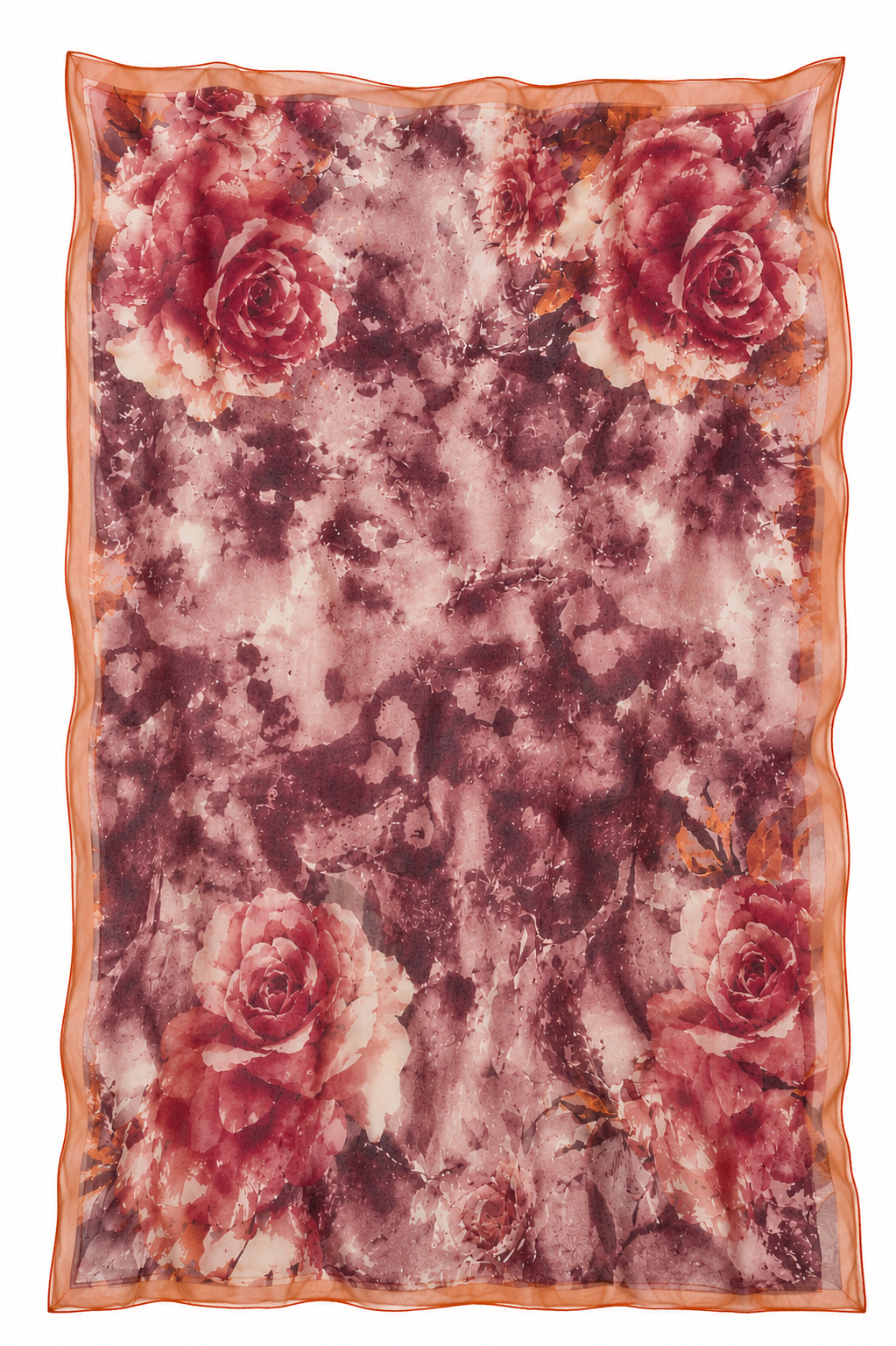 Elegantni veliki šifon šal s tie-dye motivom